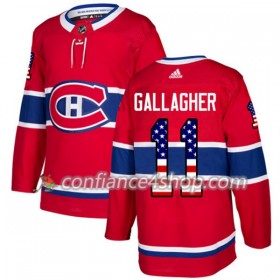 Adidas Maillot de Hockey Montreal Canadiens Brendan Gallagher 11 2017-2018 Rouge USA Flag Fashion Authentic - Homme